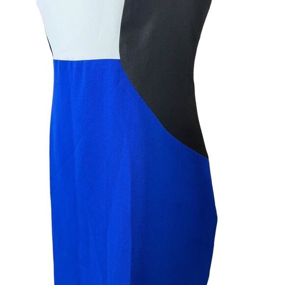 Evan Picone Black Label Womens Blue Cobalt Colorblock Sheath Career Dress sz 12 - Picture 9 of 16